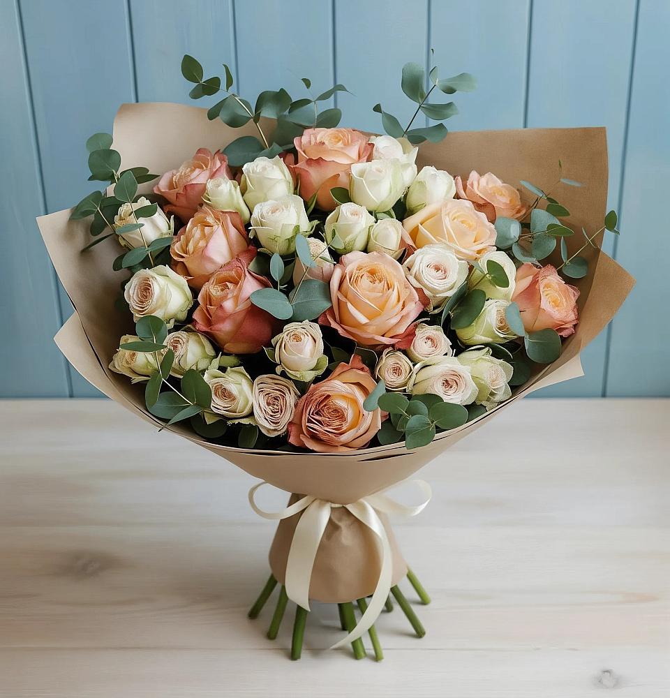 Букет цветов из: Альстромерии и Розы в Северобайкальске