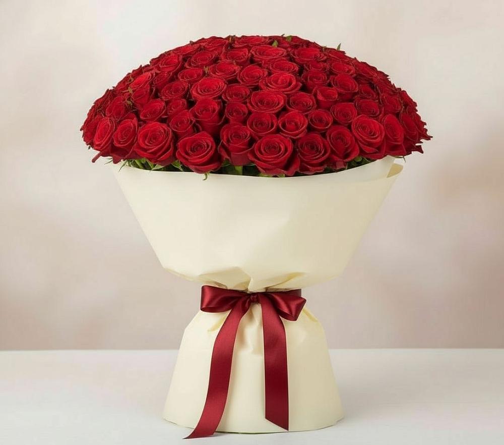Букет 101 Красная роза Милано в Северобайкальске