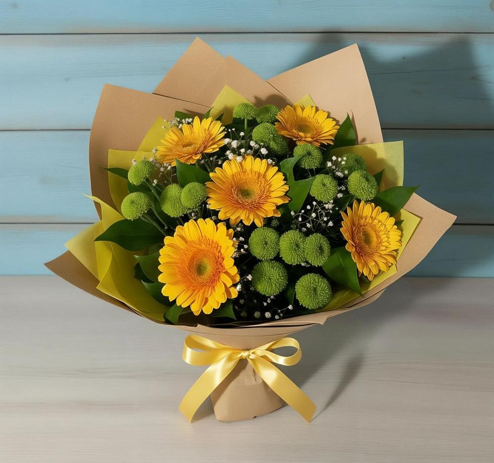 Букет цветов из: Герберы и Хризантемы в Северобайкальске