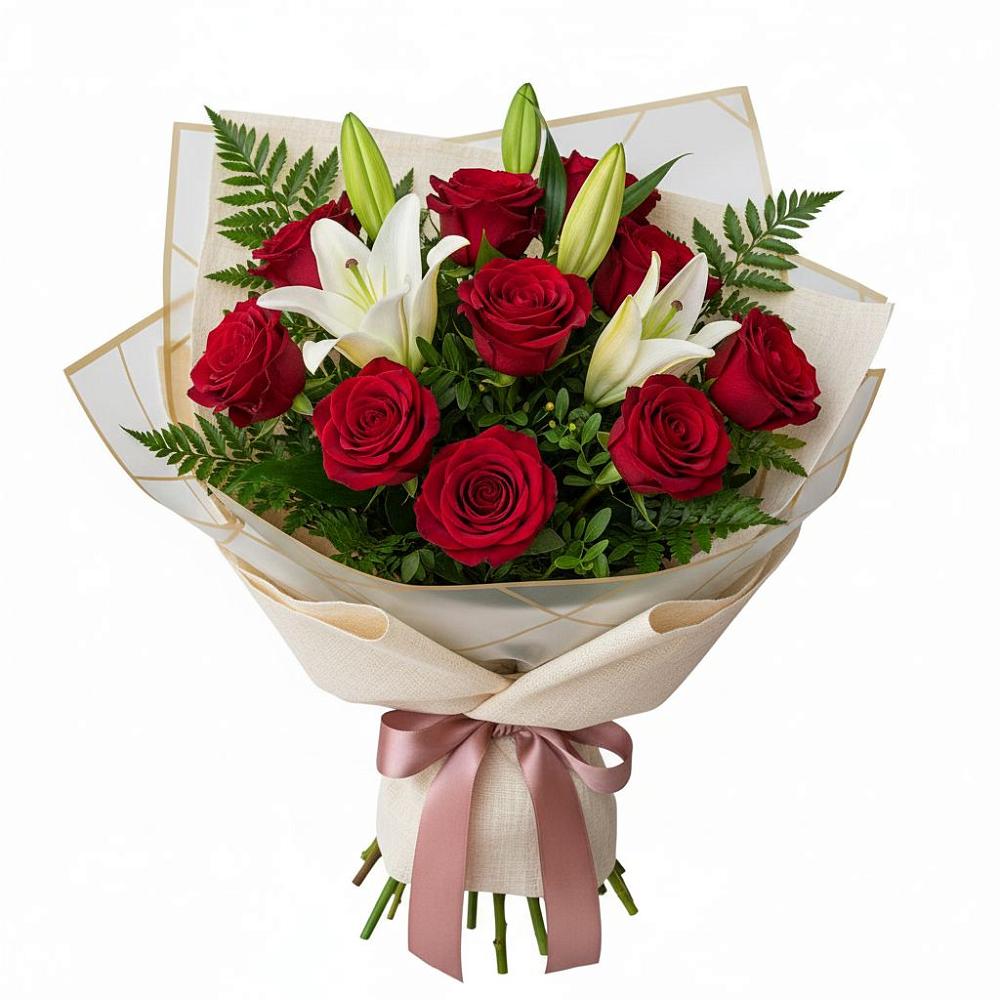 Букет цветов из: Лилии и Розы в Северобайкальске