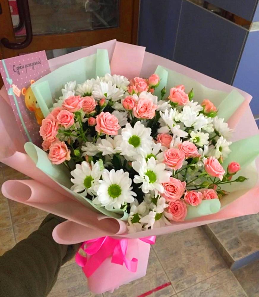 Букет цветов из: Розы и Хризантемы в Северобайкальске