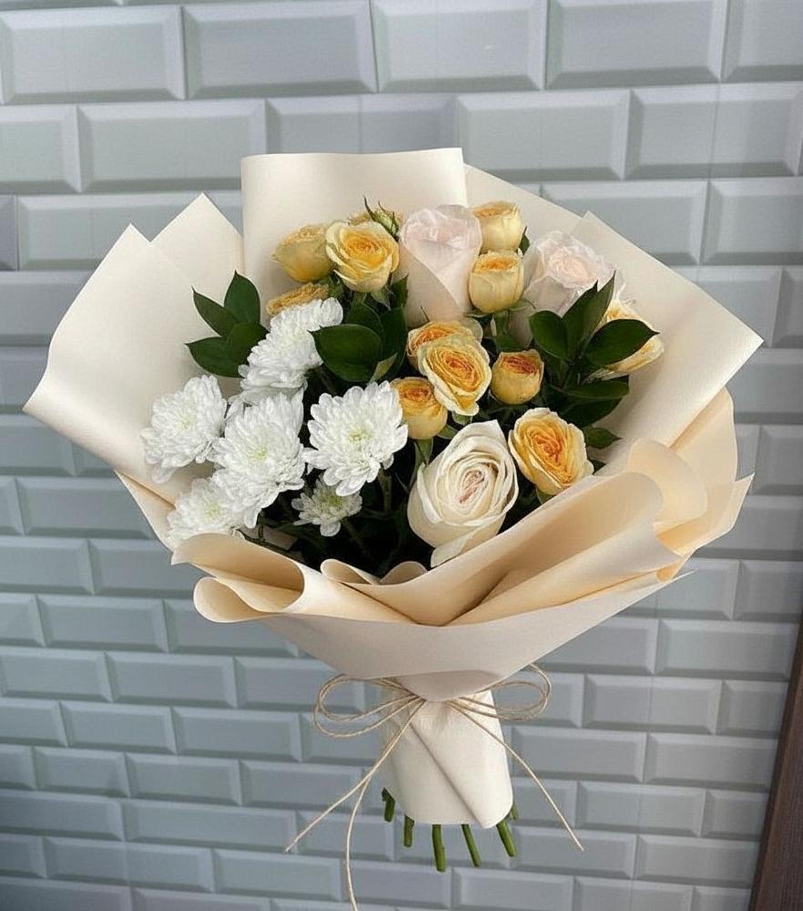 Букет цветов из: Розы и Хризантемы в Северобайкальске