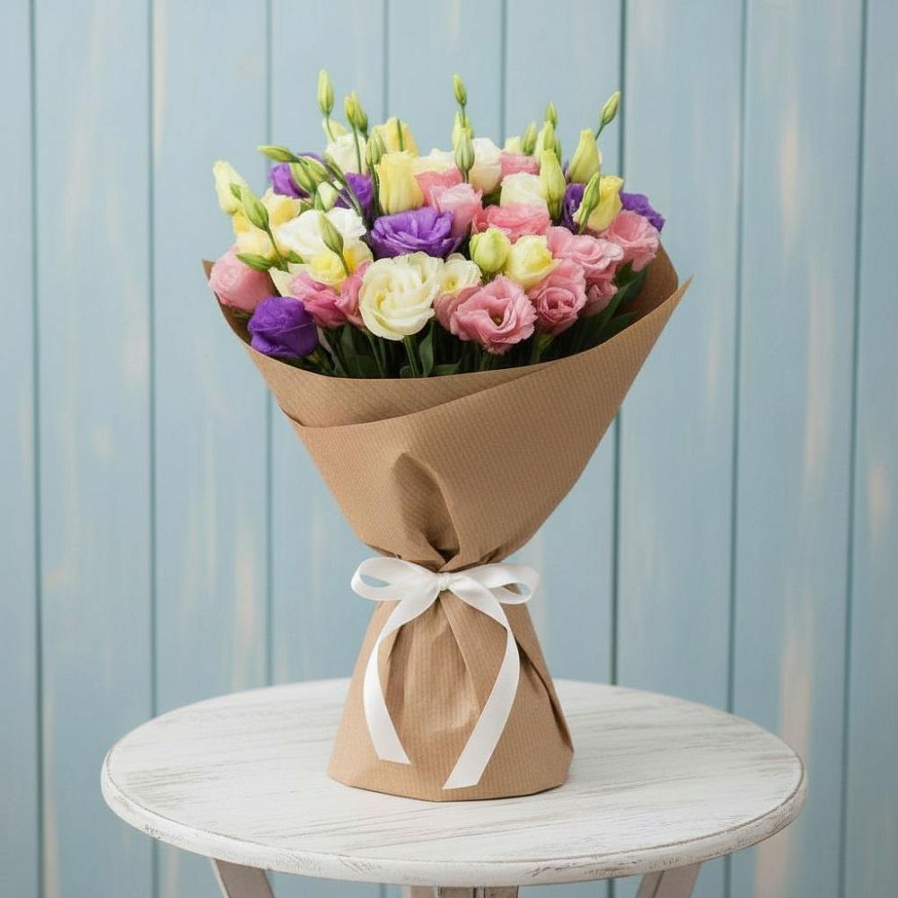 Букет цветов из: Лизиантусы в Северобайкальске