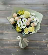 Букет цветов из:  Альстромерии, Розы и Хризантемы в Северобайкальске